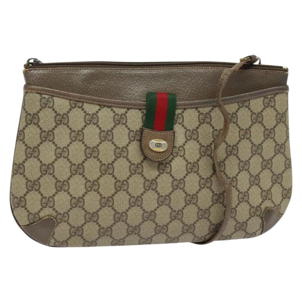 GUCCI GG Supreme Web Sherry Line Shoulder Bag Pvc Beige 904 02 026 - Picture 1 of 16
